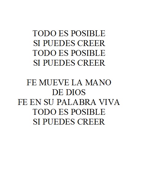 Todo Es Posible Si Puedes Creer Letra lyrics - t